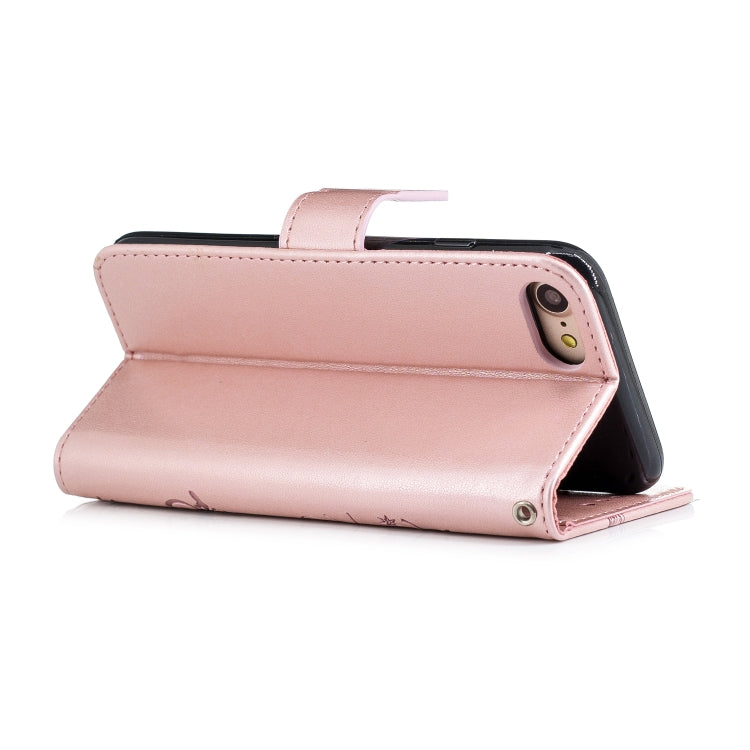 For iPhone SE 2022 / SE 2020 Diamond Encrusted Butterflies Embossing Pattern Horizontal Flip Leather Case with Holder & Card Slots & Wallet & Lanyard