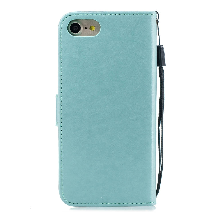 For iPhone SE 2022 / SE 2020 Diamond Encrusted Butterflies Embossing Pattern Horizontal Flip Leather Case with Holder & Card Slots & Wallet & Lanyard