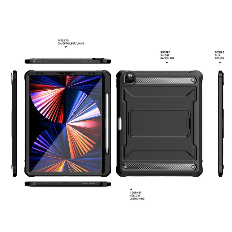For iPad Pro 12.9 2021/2020/2018 Explorer PC + TPU Tablet Protective Case with Pen Slot