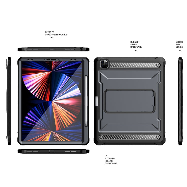 For iPad Pro 12.9 2021/2020/2018 Explorer PC + TPU Tablet Protective Case with Pen Slot