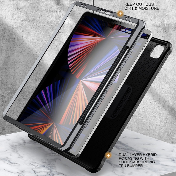 For iPad Pro 12.9 2021/2020/2018 Explorer PC + TPU Tablet Protective Case with Pen Slot