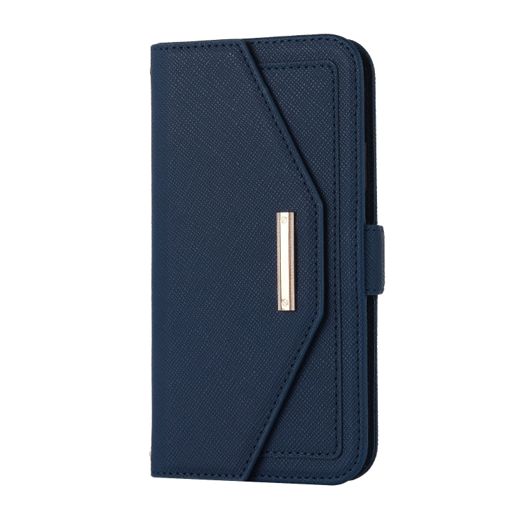 For iPhone 11 Pro Max Cross Texture Lanyard Leather Phone Case