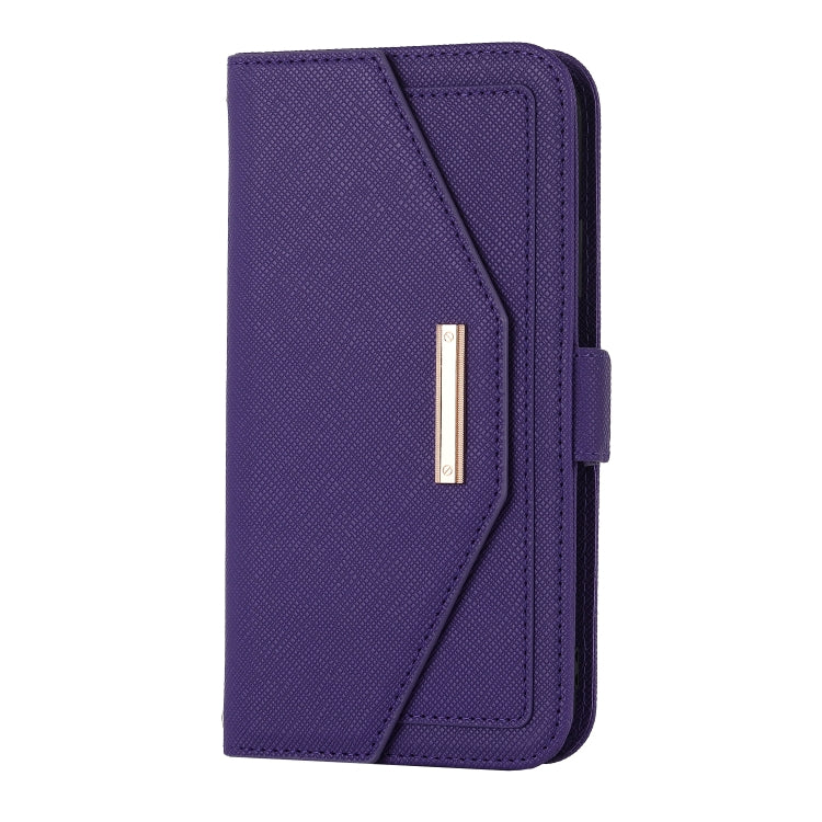 For iPhone 11 Pro Max Cross Texture Lanyard Leather Phone Case