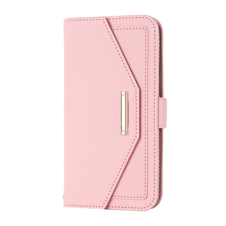 For iPhone 11 Pro Max Cross Texture Lanyard Leather Phone Case