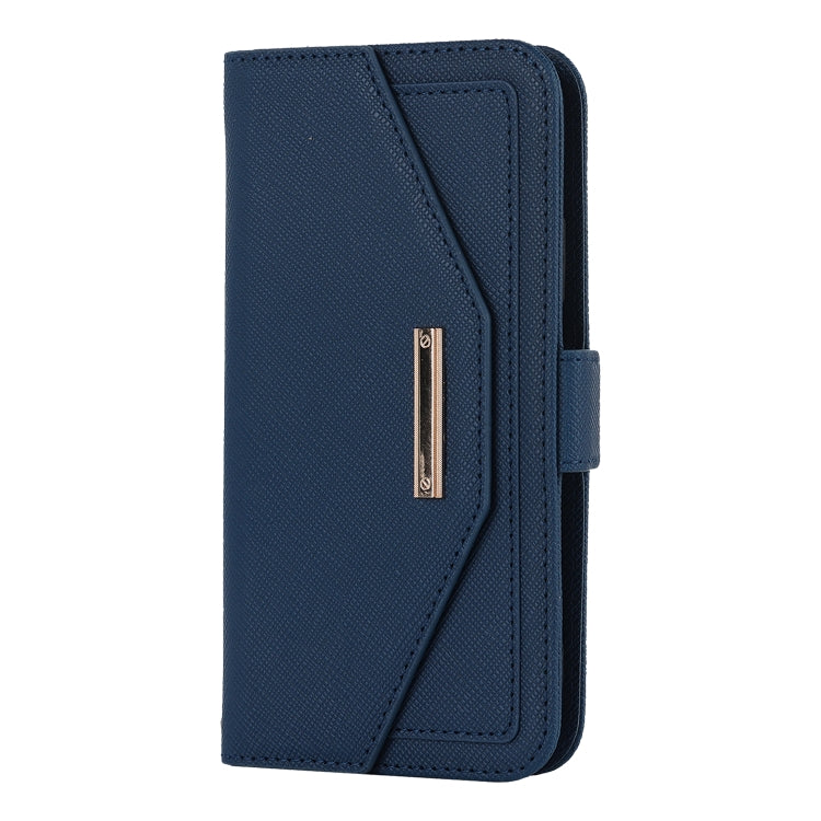 For iPhone XR Cross Texture Lanyard Leather Phone Case
