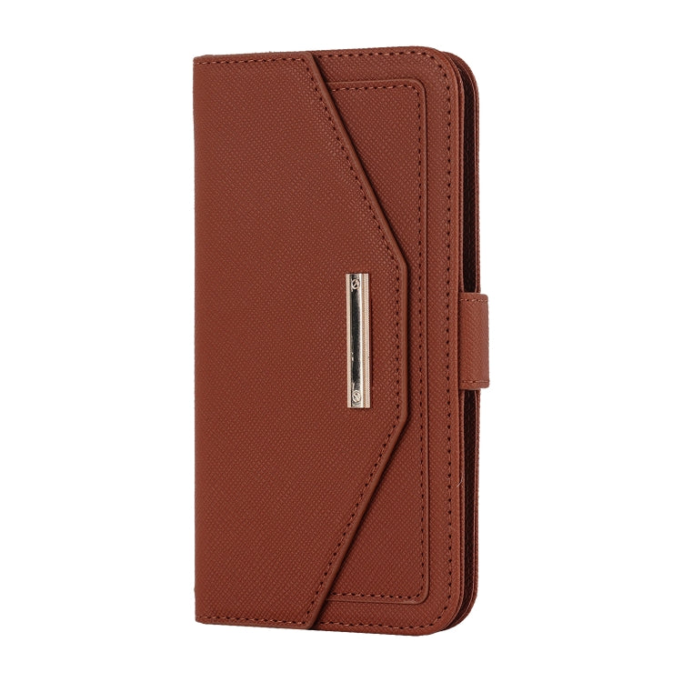 For iPhone XR Cross Texture Lanyard Leather Phone Case