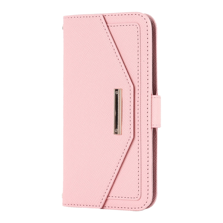 For iPhone XR Cross Texture Lanyard Leather Phone Case