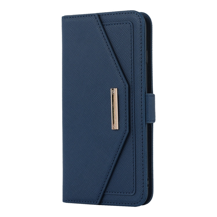 For iPhone 8 Plus / 7 Plus Cross Texture Lanyard Leather Phone Case