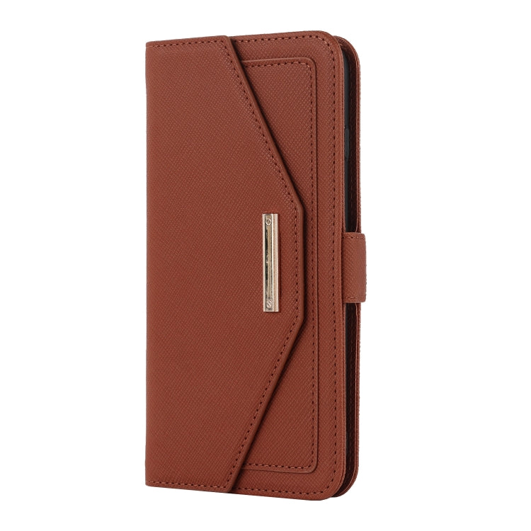 For iPhone 8 Plus / 7 Plus Cross Texture Lanyard Leather Phone Case