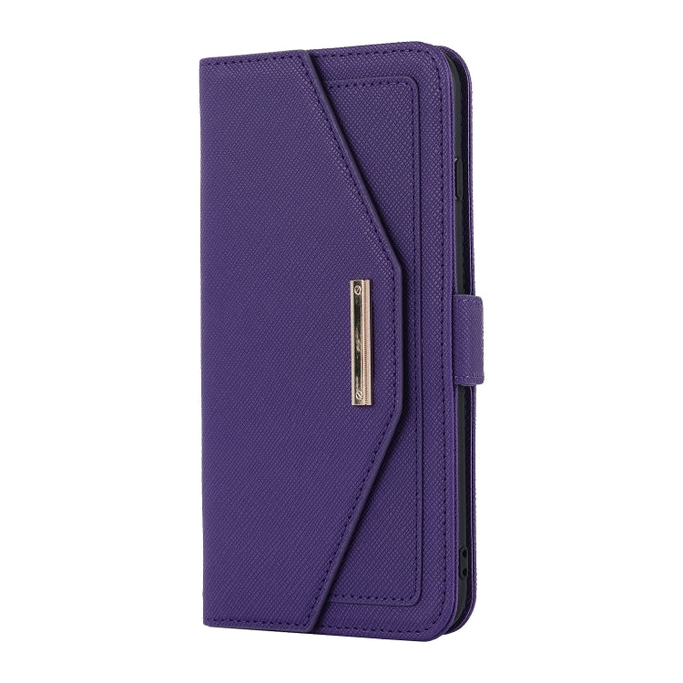 For iPhone 8 Plus / 7 Plus Cross Texture Lanyard Leather Phone Case