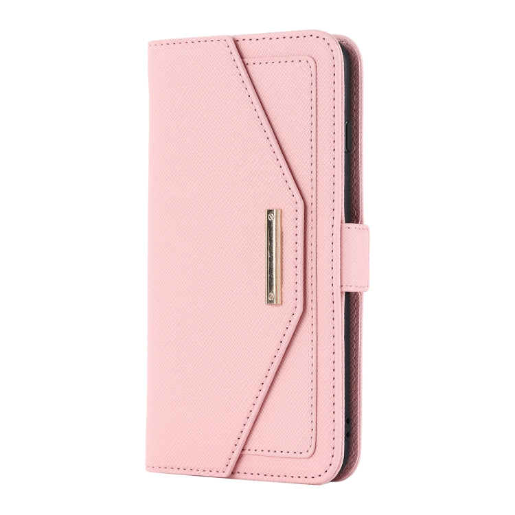 For iPhone 8 Plus / 7 Plus Cross Texture Lanyard Leather Phone Case