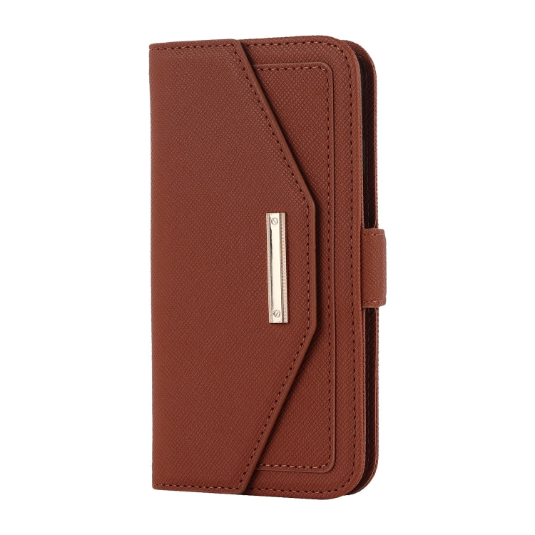 For iPhone SE 2022 / SE 2020 / 8 / 7 Cross Texture Lanyard Leather Phone Case