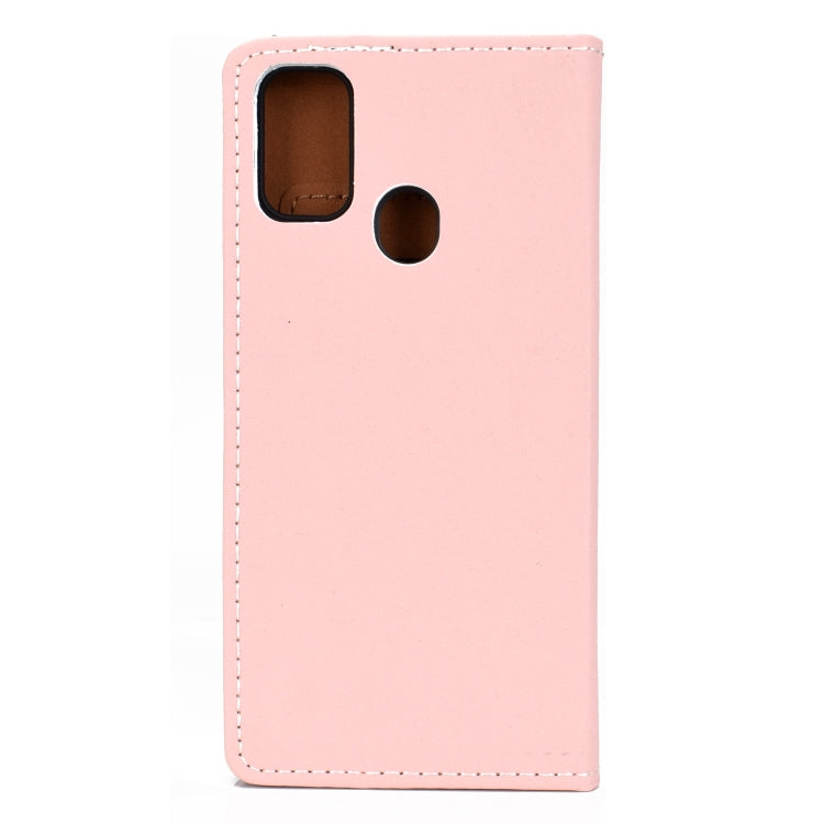 For Galaxy M30s Solid Color Frosted Magnetic Horizontal Flip Leather Case with Card Slots & Holder