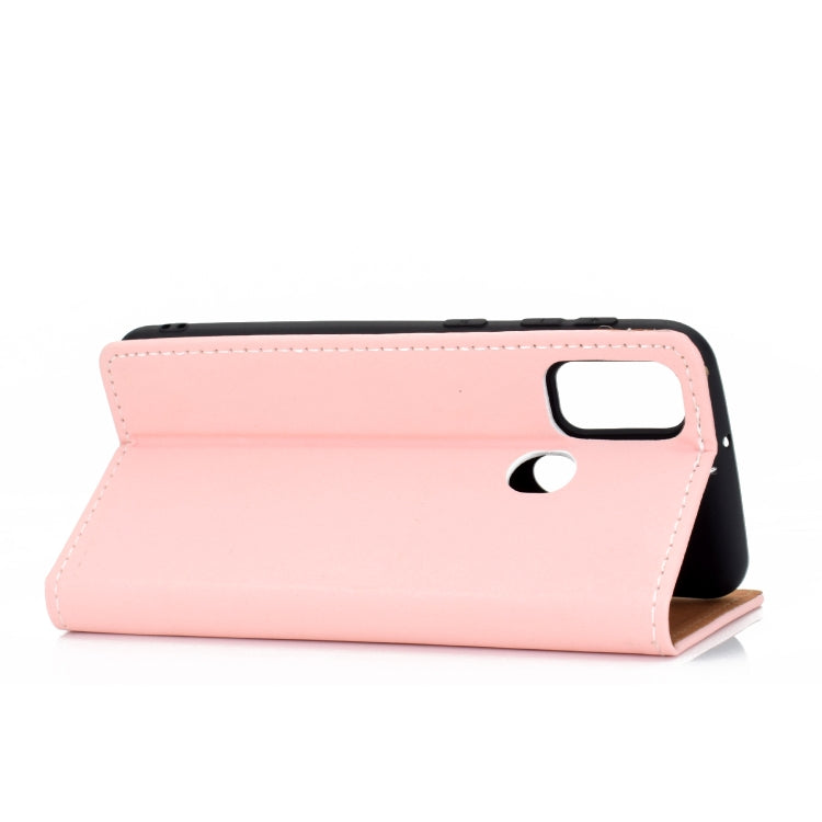 For Galaxy M30s Solid Color Frosted Magnetic Horizontal Flip Leather Case with Card Slots & Holder