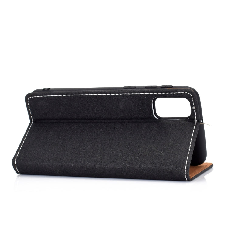 For Galaxy S20 Solid Color Frosted Magnetic Horizontal Flip Leather Case with Card Slots & Holder