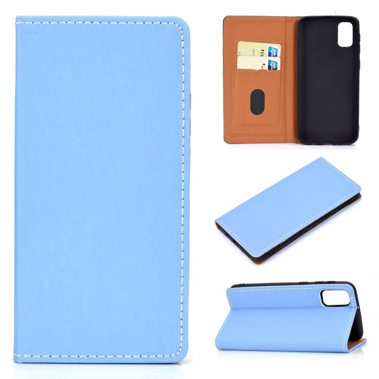 For Galaxy S20 Solid Color Frosted Magnetic Horizontal Flip Leather Case with Card Slots & Holder