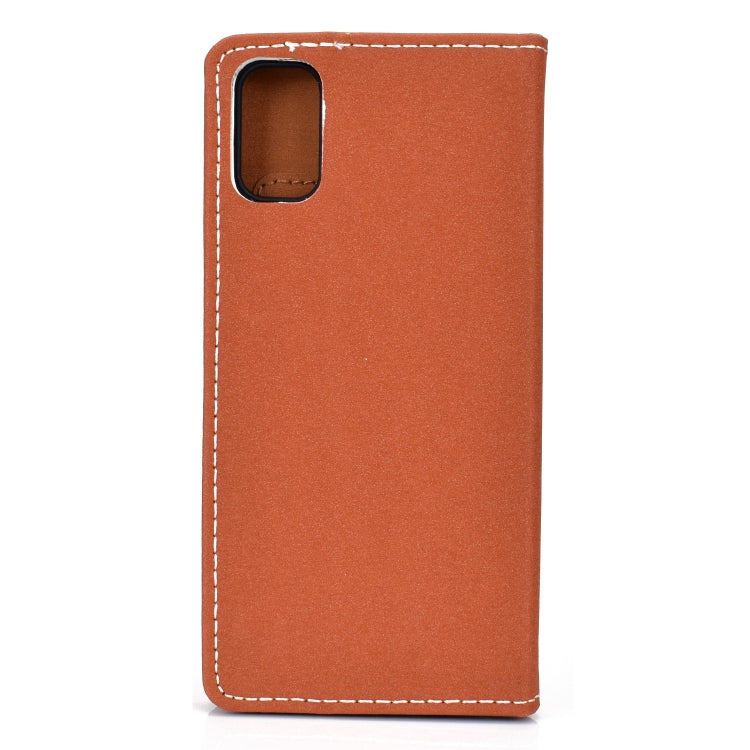 For Galaxy S20 Solid Color Frosted Magnetic Horizontal Flip Leather Case with Card Slots & Holder