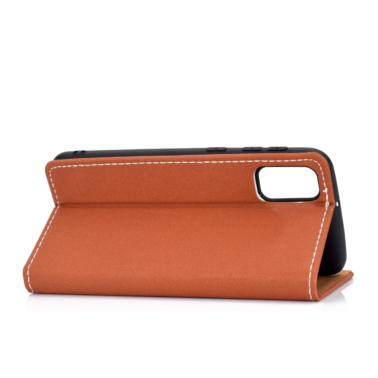 For Galaxy S20 Solid Color Frosted Magnetic Horizontal Flip Leather Case with Card Slots & Holder