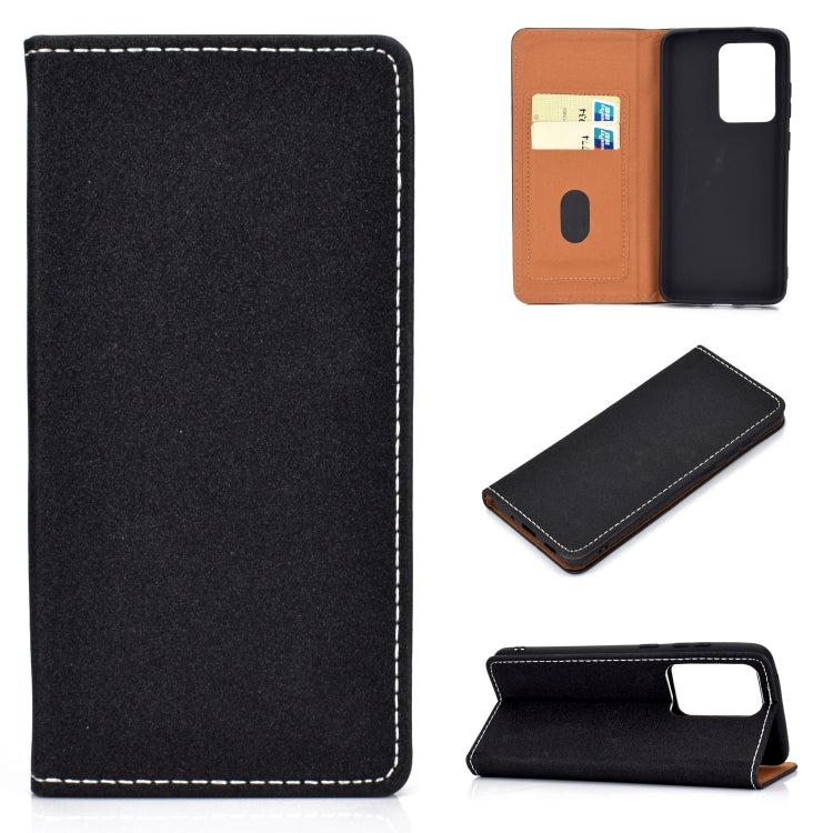 For Galaxy S20 Plus Solid Color Frosted Magnetic Horizontal Flip Leather Case with Card Slots & Holder