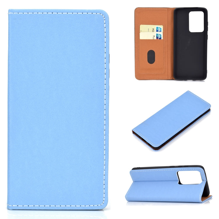 For Galaxy S20 Plus Solid Color Frosted Magnetic Horizontal Flip Leather Case with Card Slots & Holder