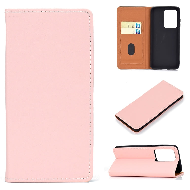 For Galaxy S20 Plus Solid Color Frosted Magnetic Horizontal Flip Leather Case with Card Slots & Holder