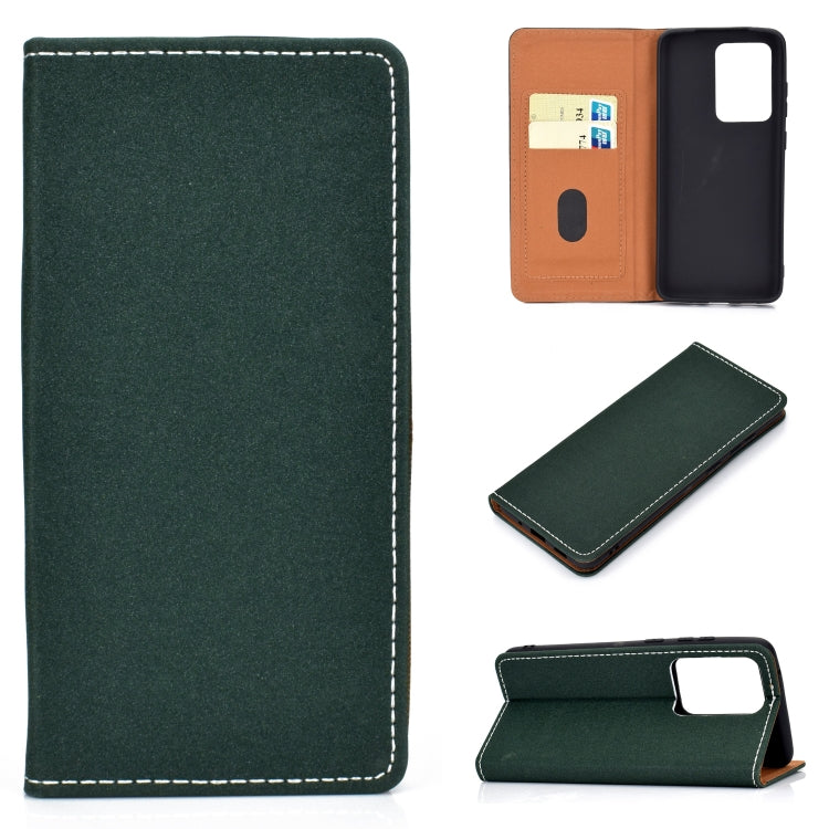 For Galaxy S20 Plus Solid Color Frosted Magnetic Horizontal Flip Leather Case with Card Slots & Holder