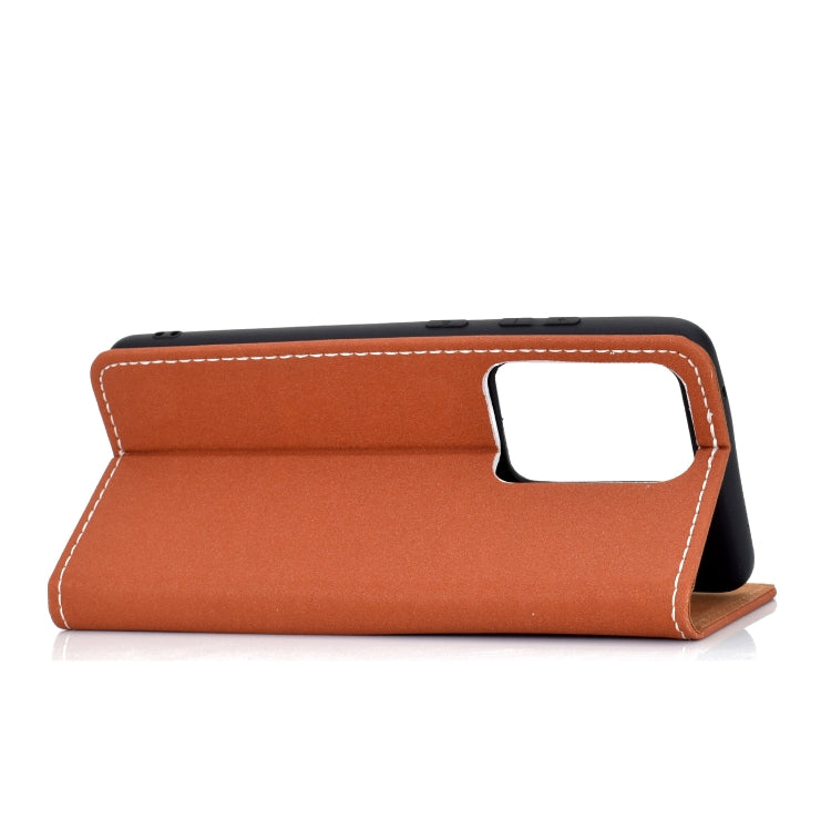 For Galaxy S20 Plus Solid Color Frosted Magnetic Horizontal Flip Leather Case with Card Slots & Holder
