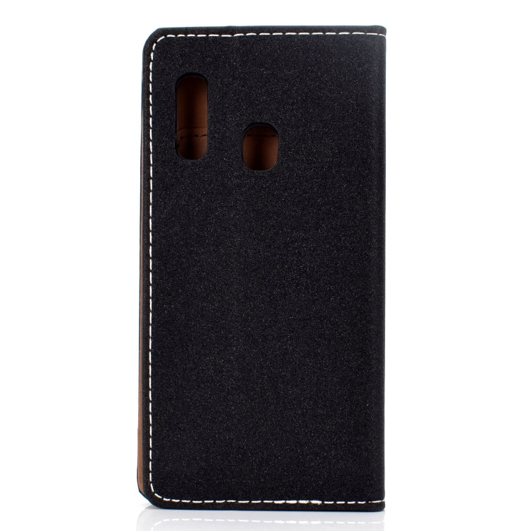 For Galaxy A20e Solid Color Frosted Magnetic Horizontal Flip Leather Case with Card Slots & Holder