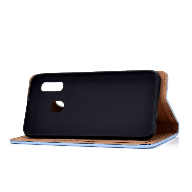 For Galaxy A20e Solid Color Frosted Magnetic Horizontal Flip Leather Case with Card Slots & Holder