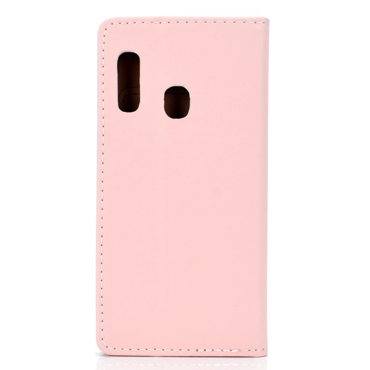 For Galaxy A20e Solid Color Frosted Magnetic Horizontal Flip Leather Case with Card Slots & Holder