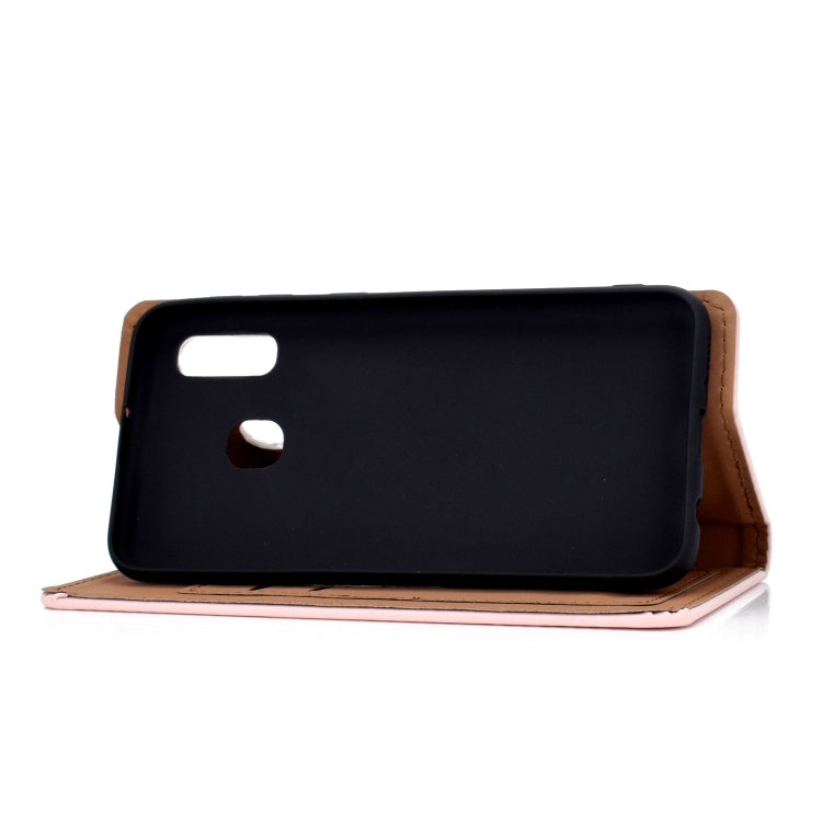 For Galaxy A20e Solid Color Frosted Magnetic Horizontal Flip Leather Case with Card Slots & Holder