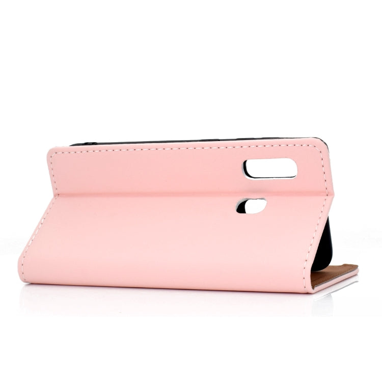 For Galaxy A20e Solid Color Frosted Magnetic Horizontal Flip Leather Case with Card Slots & Holder