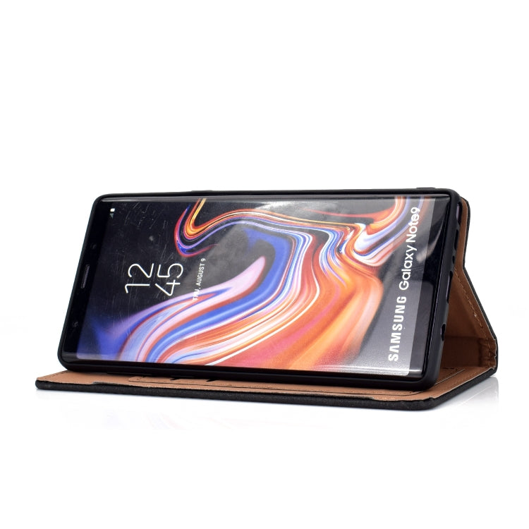 For Galaxy Note9 Solid Color Frosted Magnetic Horizontal Flip Leather Case with Card Slots & Holder