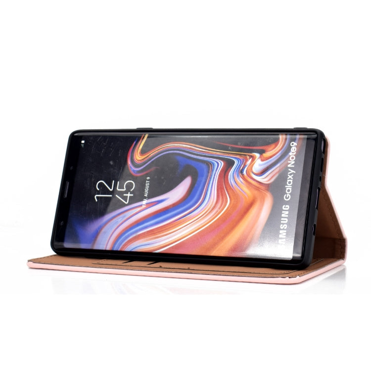 For Galaxy Note9 Solid Color Frosted Magnetic Horizontal Flip Leather Case with Card Slots & Holder