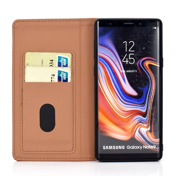 For Galaxy Note9 Solid Color Frosted Magnetic Horizontal Flip Leather Case with Card Slots & Holder