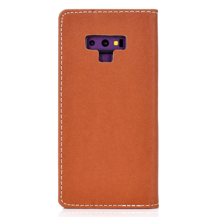 For Galaxy Note9 Solid Color Frosted Magnetic Horizontal Flip Leather Case with Card Slots & Holder