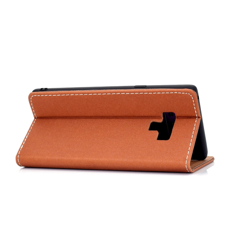 For Galaxy Note9 Solid Color Frosted Magnetic Horizontal Flip Leather Case with Card Slots & Holder