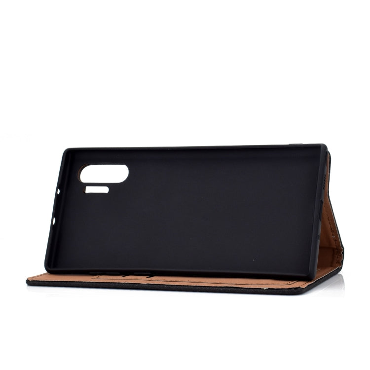 For Galaxy Note 10 Pro Solid Color Frosted Magnetic Horizontal Flip Leather Case with Card Slots & Holder