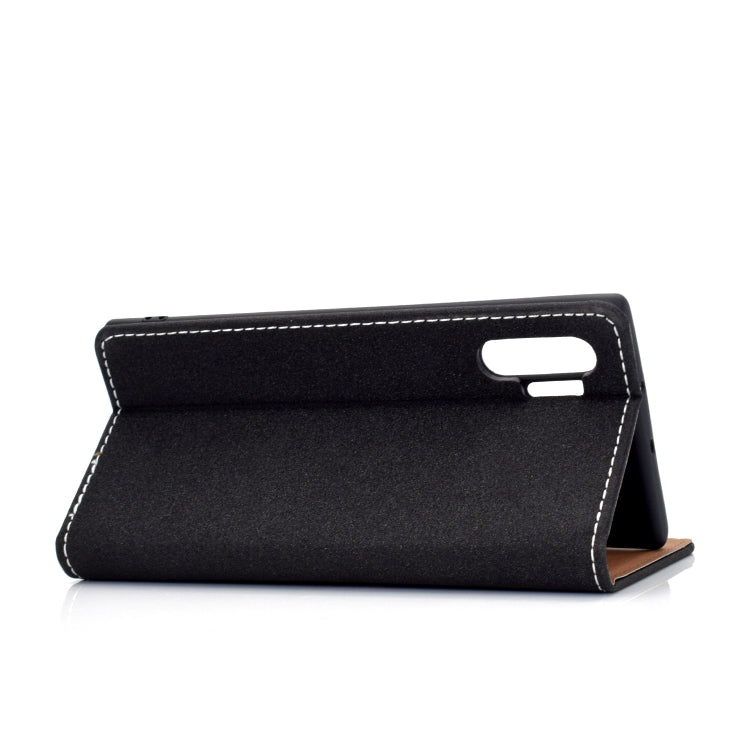 For Galaxy Note 10 Pro Solid Color Frosted Magnetic Horizontal Flip Leather Case with Card Slots & Holder
