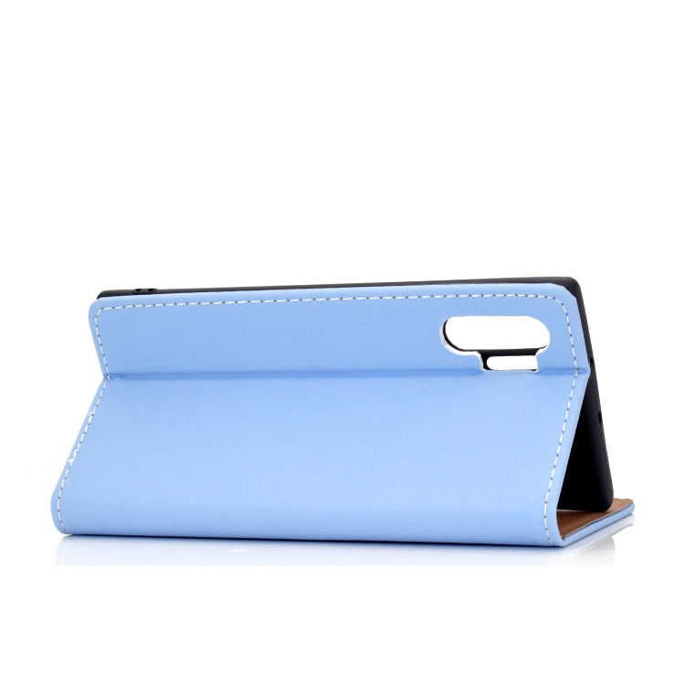 For Galaxy Note 10 Pro Solid Color Frosted Magnetic Horizontal Flip Leather Case with Card Slots & Holder