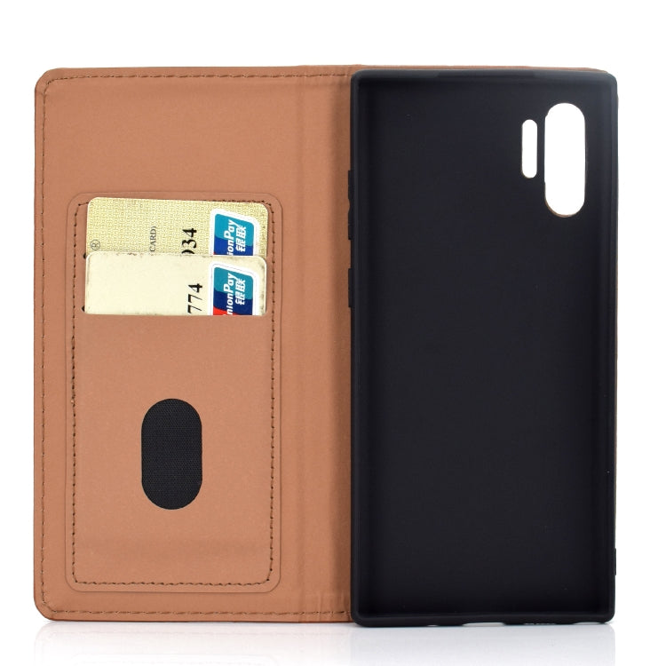 For Galaxy Note 10 Pro Solid Color Frosted Magnetic Horizontal Flip Leather Case with Card Slots & Holder
