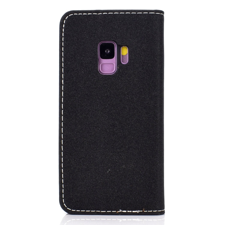 For Galaxy S9 Solid Color Frosted Magnetic Horizontal Flip Leather Case with Card Slots & Holder