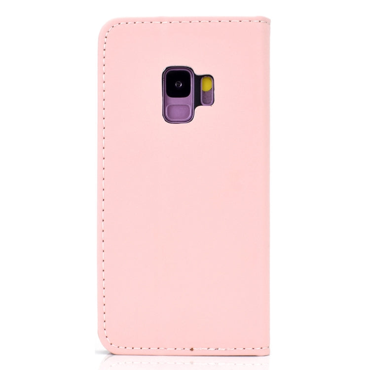 For Galaxy S9 Solid Color Frosted Magnetic Horizontal Flip Leather Case with Card Slots & Holder
