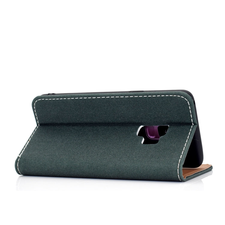 For Galaxy S9 Solid Color Frosted Magnetic Horizontal Flip Leather Case with Card Slots & Holder
