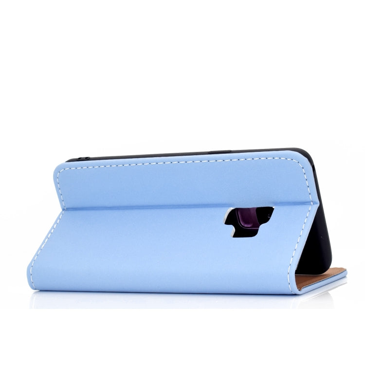 For Galaxy S9 Plus Solid Color Frosted Magnetic Horizontal Flip Leather Case with Card Slots & Holder