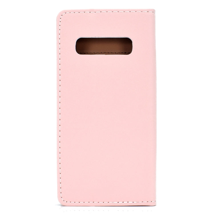 For Galaxy S10 Plus Solid Color Frosted Magnetic Horizontal Flip Leather Case with Card Slots & Holder