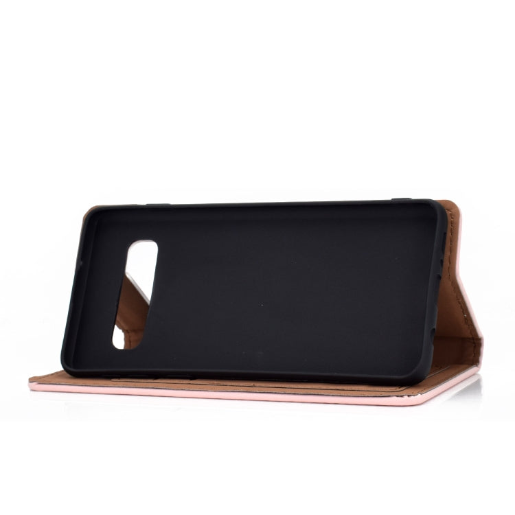 For Galaxy S10 Plus Solid Color Frosted Magnetic Horizontal Flip Leather Case with Card Slots & Holder