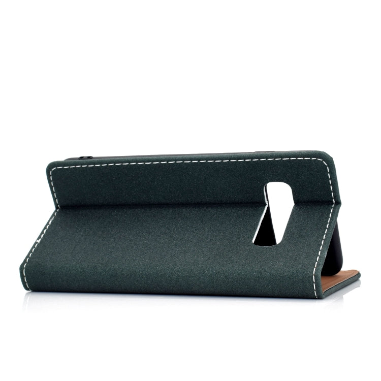 For Galaxy S10 Plus Solid Color Frosted Magnetic Horizontal Flip Leather Case with Card Slots & Holder