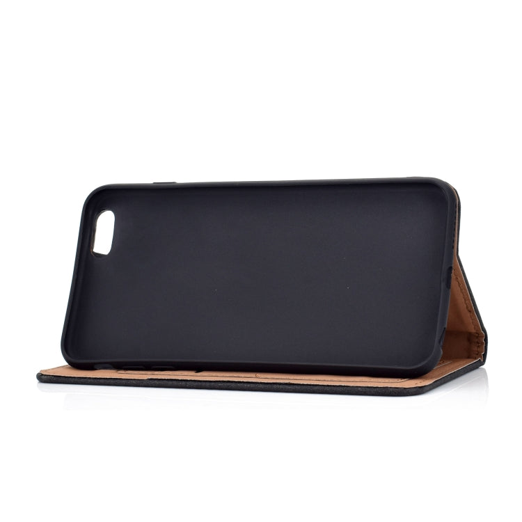 For iPhone 6 / 6s Solid Color Frosted Magnetic Horizontal Flip Leather Case with Card Slots & Holder