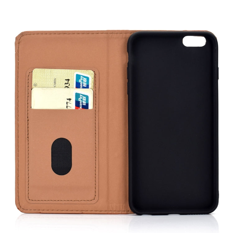 For iPhone 6 / 6s Solid Color Frosted Magnetic Horizontal Flip Leather Case with Card Slots & Holder